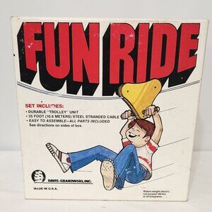 FUN RIDE TROLLY ZIP LINE CABLE RIDE DAVIS GRABOWSKI INC USA ITEM NO 30/1000